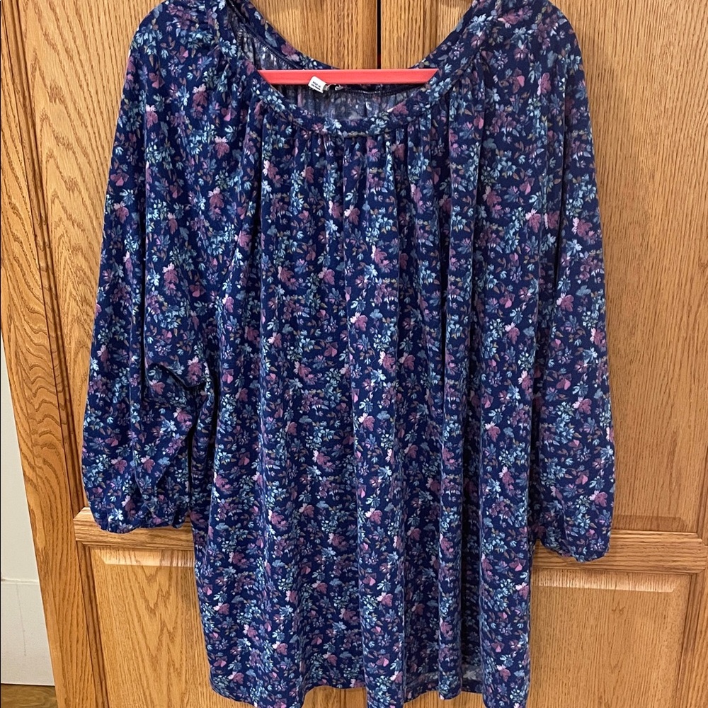 Denim & Company heavenly Jersey peasant style top, size 4X